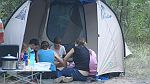 27-The kids concentrate while playing 'Cheat' at our Suggan Buggan River campsite